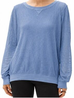 Michael Stars Kai Light Blue Mesh Top